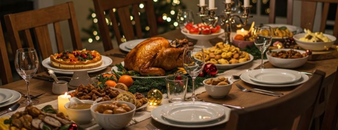 Christmas Dinner for Travelers in a Warm Island Atmosphere